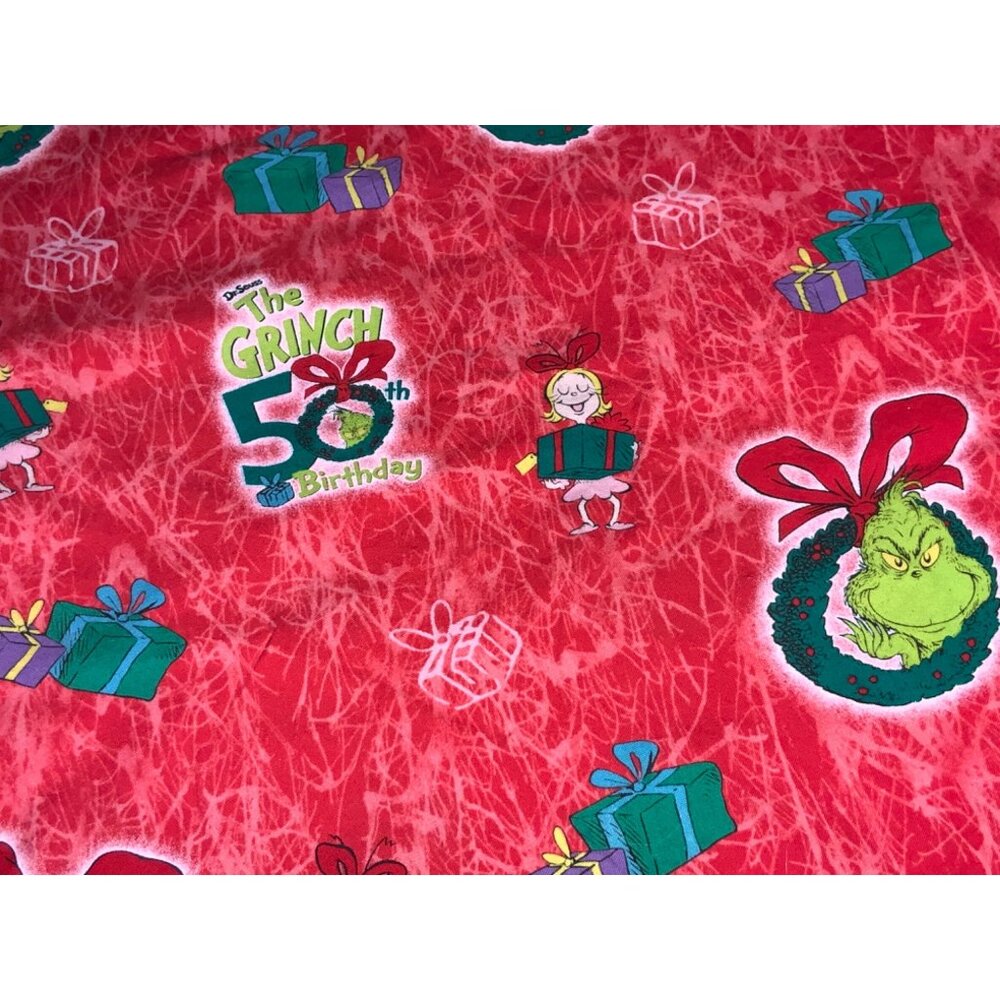 Dr Seuss Grinch 50th Birthday Medical Nurse Christmas Scrub Top Size XS